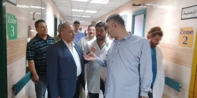 جمال سلامة" مرور مفاجئ على مستشفى النيل للاطمئنان على المرضى الموجودين