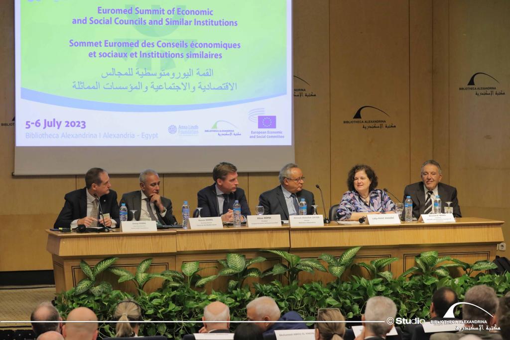 انطلاق فعاليات القمة الأورومتوسطية للمجالس الاقتصادية والاجتماعية بمكتبة الإسكندرية