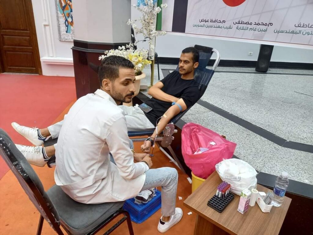 لدعم أهالي غزة .. نقابة مهندسين السويس تنظم حملة للتبرع بالدم