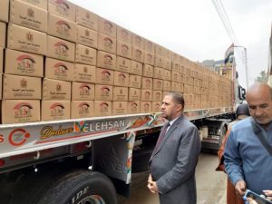 السكرتير العام المساعد يتابع إستلام آكثر من ١٢ ألف كرتونة مواد غذائية لتوزيعها على مستحقيها بتكافل وكرامة