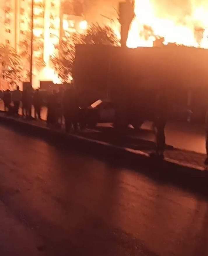 حريق هائل باستوديو الأهرام الذى يشهد تصوير مسلسل المعلم
