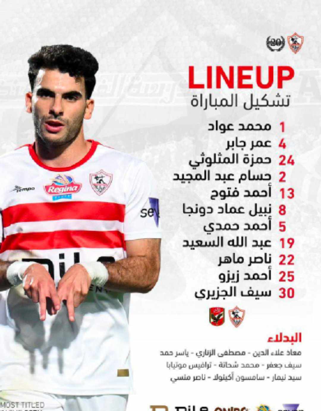 الزمالك بالقوة الضاربة امام الاهلى فى الدوري المصري