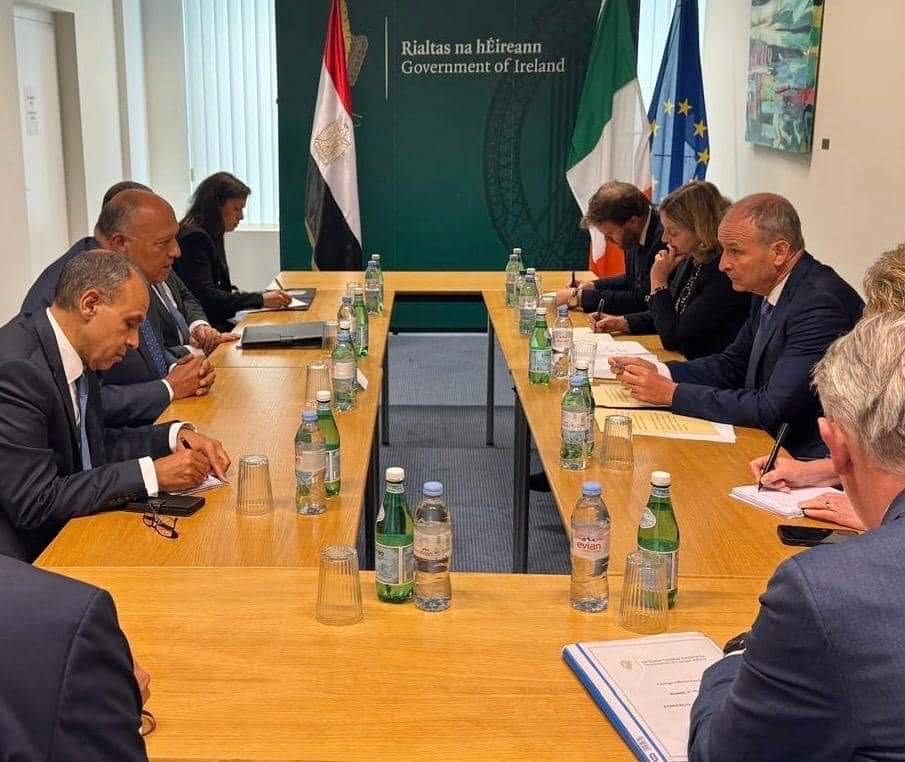 وزير الخارجية سامح شكري يبحث الأوضاع في غزة مع نظيره الأيرلندي في بروكسل