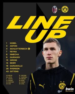 جيراسي يقود تشكيل بوروسيا دورتموند أمام بولونيا بـ دوري أبطال أوروبا