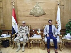 رئيس جامعة بنها يستقبل المستشار العسكري الجديد لمحافظة القليوبية