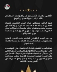 بعد تراجع بيراميدز... الأهلي يصر على حكام أجانب بـ دوري Nile