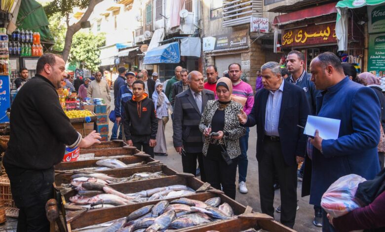 محافظ الإسكندرية يأمر بتحرير محاضر وتشميع عدد من المحال المخالفة داخل سوق زنانيرى