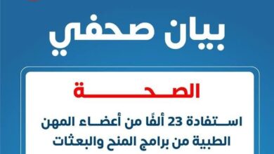 استفادة 23 ألفًا من أعضاء المهن الطبية من برامج المنح 