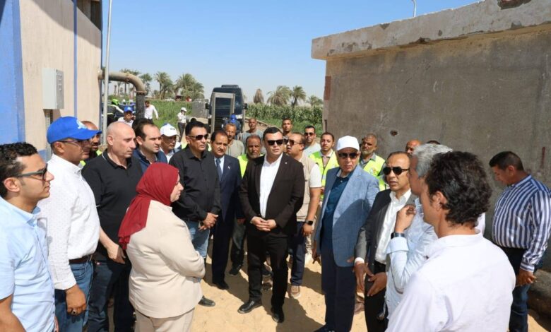 محافظ المنيا يستقبل وزير الإسكان خلال زيارة ميدانية لتفقد مشروعات مياه الشرب والصرف الصحى بالمنيا