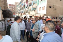 محافظ المنيا يتفقد الأعمال الإنشائية لمشروع المجمع السكني بديل عمارات الإيواء بمنطقة السلخانة بحي جنوب مدينة المنيا