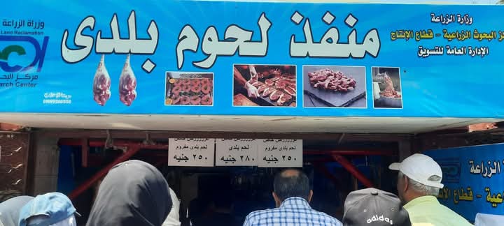 إقبال كبير من المواطنين على منافذ وزارة الزراعة لشراء لحوم عيد الأضحى