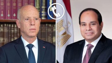 الرئيس السيسي تلقي اليوم اتصالاً هاتفياً من الرئيس الجمهورية التونسية