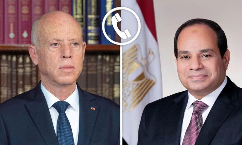 الرئيس السيسي تلقي اليوم اتصالاً هاتفياً من الرئيس الجمهورية التونسية