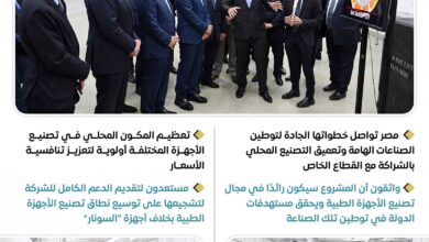 رئيس الوزراء خلال تفقده مشروع إنشاء أول مصنع في مصر والشرق الأوسط