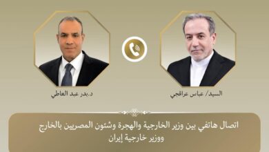 وزير الخارجية يؤكد ل"عراقجي" أهمية استئناف المفاوضات الخاصة بالملف النووي