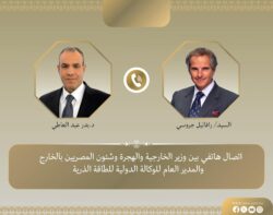 وزير الخارجية يجري اتصالًا هاتفيًا مع مدير عام الوكالة الدولية للطاقة الذرية
