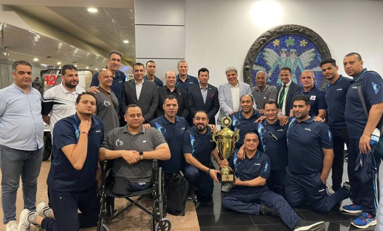 استقبال وزير الشباب لمنتخب مصر البارالمبي لكرة الطائرة العائد متوج ببطولة افريقيا