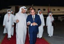 الرئيس السيسي إستقبل اليوم بمطار العلمين، رئيس دولة الإمارات العربية المتحدة