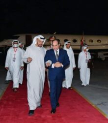 الرئيس السيسي إستقبل اليوم بمطار العلمين، رئيس دولة الإمارات العربية المتحدة