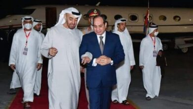 الرئيس السيسي إستقبل اليوم بمطار العلمين، رئيس دولة الإمارات العربية المتحدة