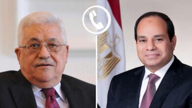الرئيس السيسي تلقي اليوم اتصالًا هاتفيًا من رئيس دولة فلسطين