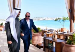 الرئيس السيسي يعقد جلسة مباحثات مع أخيه الشيخ آل هيان قبل وداعه