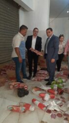 الجيزة تضبط ٩ أطنان لانشون مجهول المصدرغير صالح للاستهلاك الآدمي بالطالبية. 