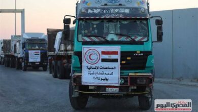 قافلة المساعدات الإنسانية الـ(11) تدخل إلى الفلسطينيين بقطاع غزة
