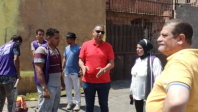 شباب القليوبية يجملون مركز نقباس ببنها في مبادرة تطوعية