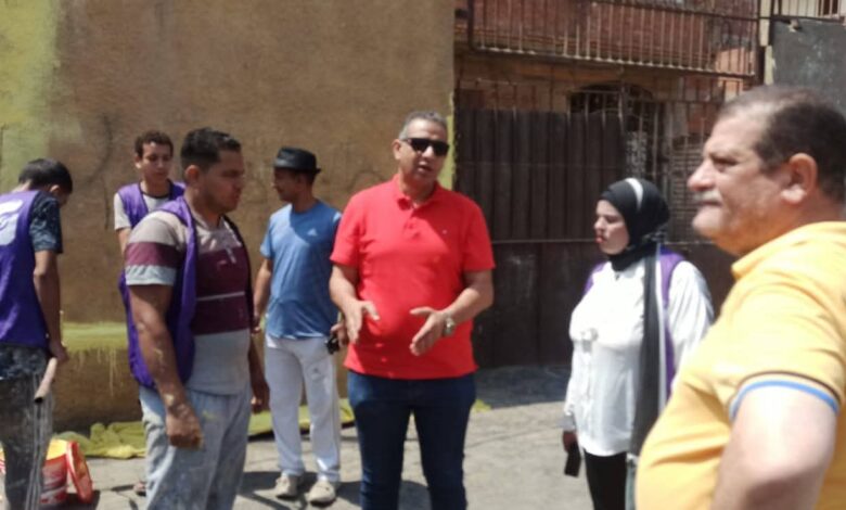 شباب القليوبية يجملون مركز نقباس ببنها في مبادرة تطوعية