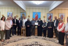 وفد رفيع من مكتبة الإسكندرية يزور دير مارمينا الأثري ببرج العرب