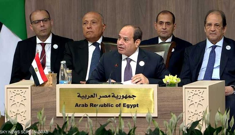 الرئيس السيسى يطالب بإنشاء آلية عربية إسلامية للتنسيق والتعاون.