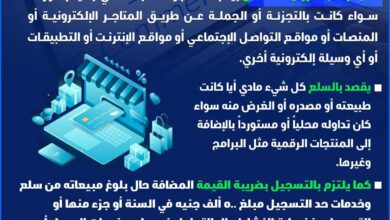 الضرائب تصدر إنفوجراف" حول التجارة الإلكترونية