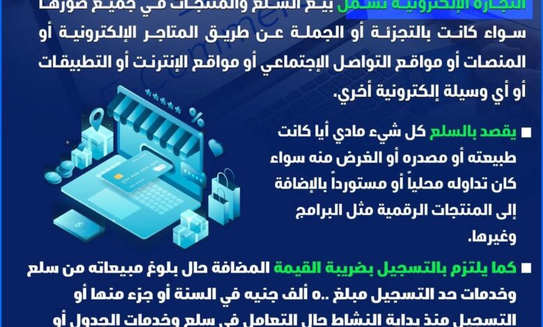 الضرائب تصدر إنفوجراف" حول التجارة الإلكترونية