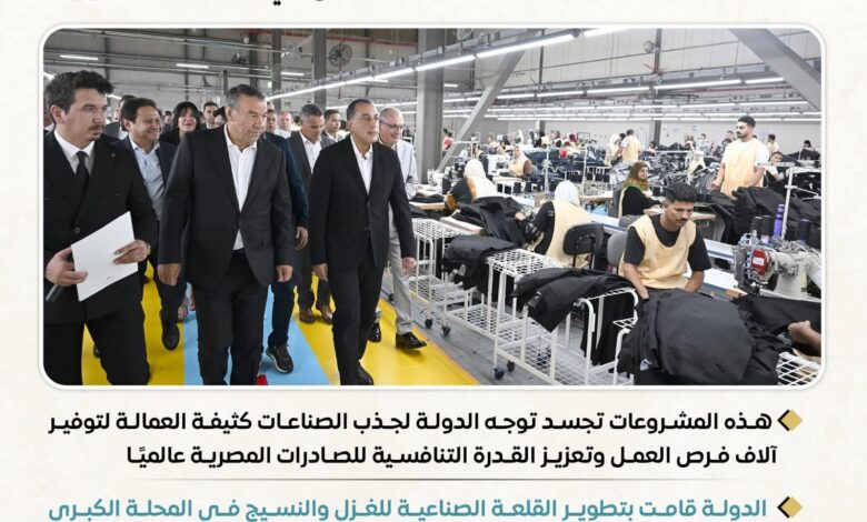 خلال افتتاحه مصنع إروجلو جارمنت التركي للملابس الجاهزة بمنطقة القنطرة