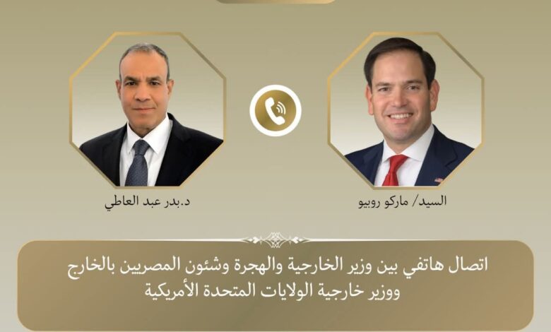 وزير الخارجية يتلقى اتصالا هاتفيا من نظيره الأمريكي. 