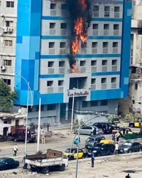 إخماد حريق مستشفى راقودة بالإسكندرية