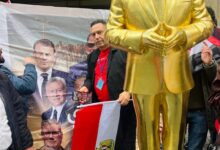  الجالية المصرية قامت بنحت تمثال للرئيس السيسي إحتفاء بجهوده الوطنية