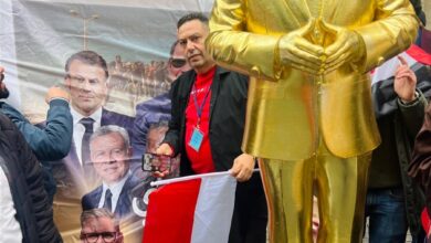  الجالية المصرية قامت بنحت تمثال للرئيس السيسي إحتفاء بجهوده الوطنية