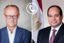 الرئيس السيسي تلقي اليوم اتصالاً هاتفياً من المستشار الألماني فريدريك ميرتس