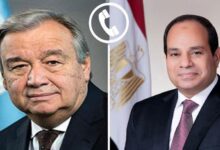 تلقى الرئيس السيسي اليوم، اتصالاً هاتفياً من السيد أنطونيو جوتيريش، سكرتير عام الأمم المتحدة.