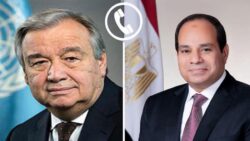 الرئيس السيسي يبحث هاتفيا مع جوتيريش تطورات وقف إطلاق الن-ار في غ-زة. 