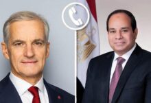  الرئيس السيسي تلقي اليوم إتصالًا هاتفياً من رئيس وزراء مملكة النرويج
