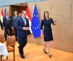 الرئيس السيسي إجتمع اليوم بالسيدة روبرتا ميتسولا رئيسة البرلمان الأوروبي
