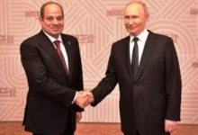 الرئيس السيسي والرئيس بوتين شارك اليوم عبر تقنية الفيديو كونفرانس  بمراسم تركيب وعاء ضغط المفاعل للوحدة النووية