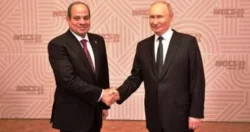 الرئيس السيسي والرئيس بوتين شارك اليوم عبر تقنية الفيديو كونفرانس بمراسم تركيب وعاء ضغط المفاعل للوحدة النووية