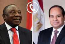  الرئيس السيسي أجري اليوم إتصالًا  هاتفياً  بالرئيس جمهورية جنوب أفريقيا