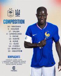 التشكيلة الرسمية لمنتخب فرنسا أمام أوكرانيا في تصفيات كأس العالم 2026