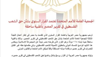 الجمعية العامة للأمم المتحدة تعتمد القرار السنوي بشأن حق الشعب الفلسطيني في تقرير المصير