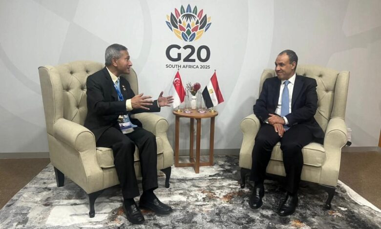 وزير الخارجية يلتقي ونظيره السنغافوري